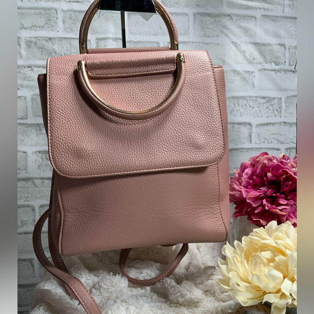 Elegant Pink Leather Backpack